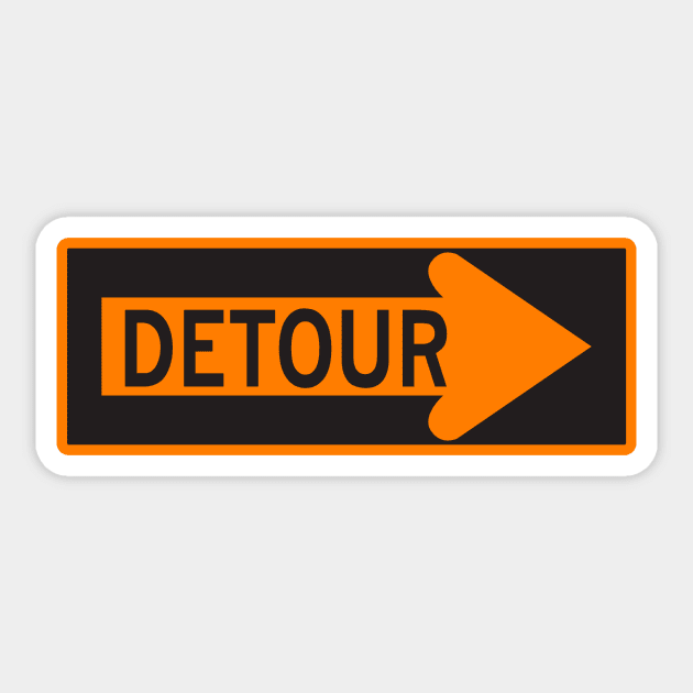 Detour Sign Sticker by LefTEE Designs